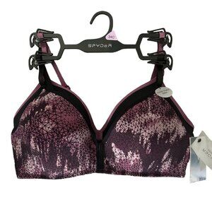 SPYDER NWT $68 2 Piece Lightly Padded Comfort BraS Purple and Black Women's 34C